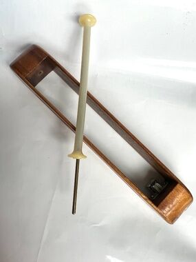 ELR Free Wheeling Vintage Wood Boat Shuttle Weaving 12" x 2" With Bobbin